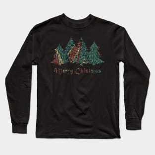 Christmas Pattern Line Art Galaxy Long Sleeve T-Shirt